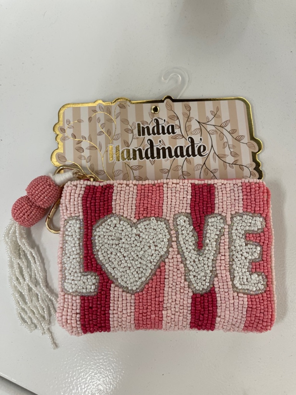 NWT Beaded Heart love Coin Purse